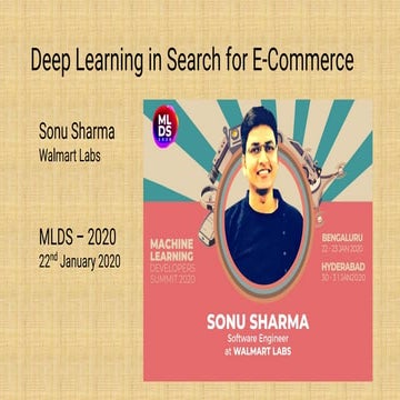 Deep Learning in Search for E-Commerce | PPT