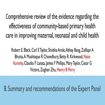 Going to Scale with Effective Community-based Primary Health Care Kureshy and...