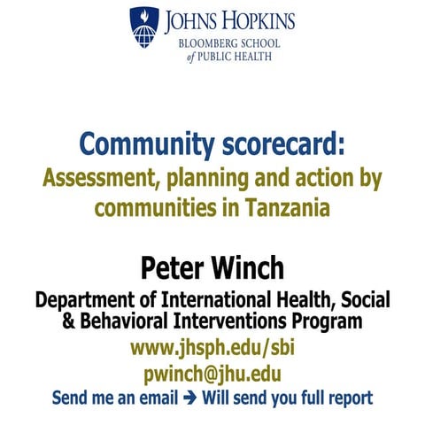 Social Accountability for Improved Community Health Winch