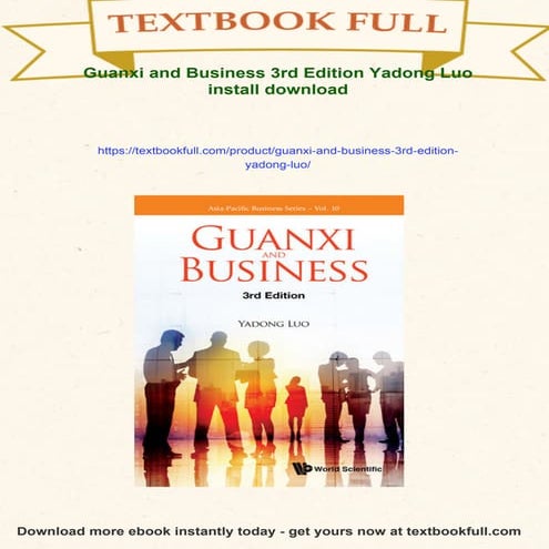 Guanxi and Business 3rd Edition Yadong Luo | PDF