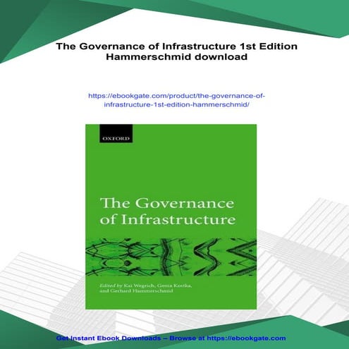 The Governance of Infrastructure 1st Edition Hammerschmid | PDF