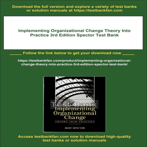 Implementing Organizational Change Theory Into Practice 3rd Edition ...