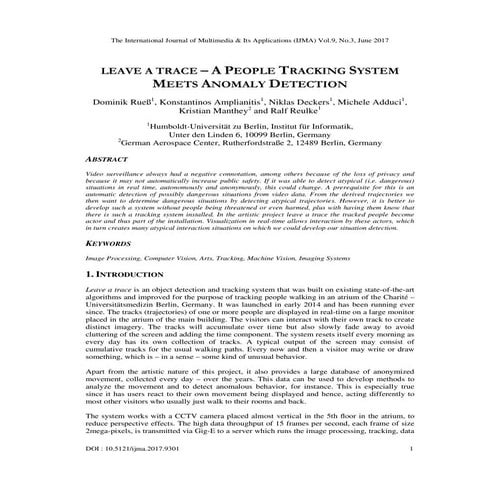 Leave a Trace - A People Tracking System Meets Anomaly Detection