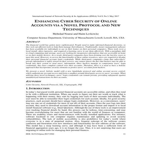 ENHANCING CYBER SECURITY OF ONLINE ACCOUNTS VIA A NOVEL PROTOCOL AND NEW TECH...