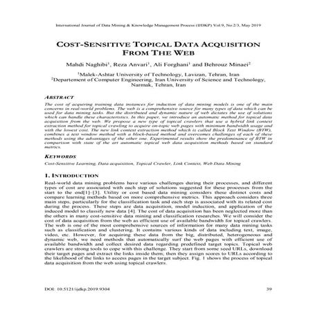 Cost-Sensitive Topical Data Acquisition from the Web | PDF