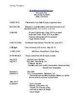 Terence Thompson Resume