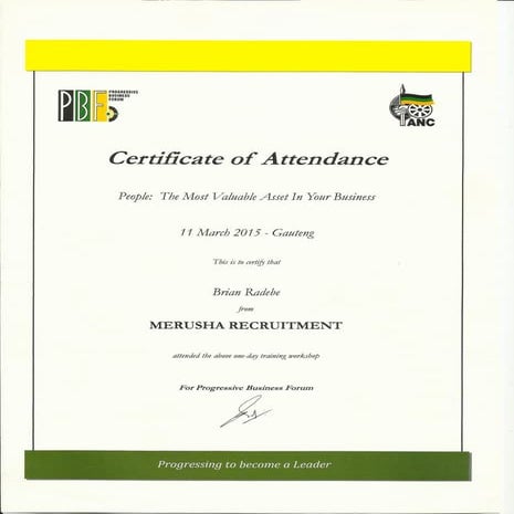 PBF - Certificate of Attendance | PDF