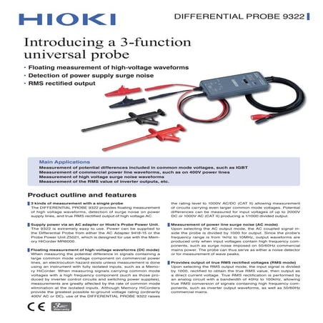 9322 Hioki Differential Probe