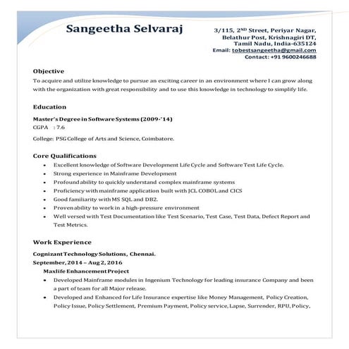 SANGEETHA SELVARAJ-RESUME