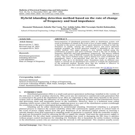 Analysis of active islanding detection techniques for gridconnected ...
