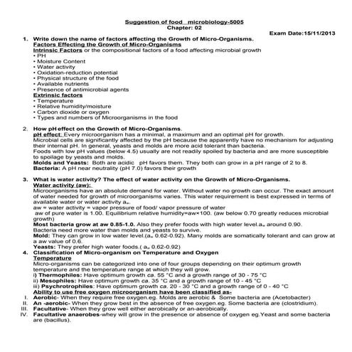 Microbiology Q & A for exam (short note) | DOC