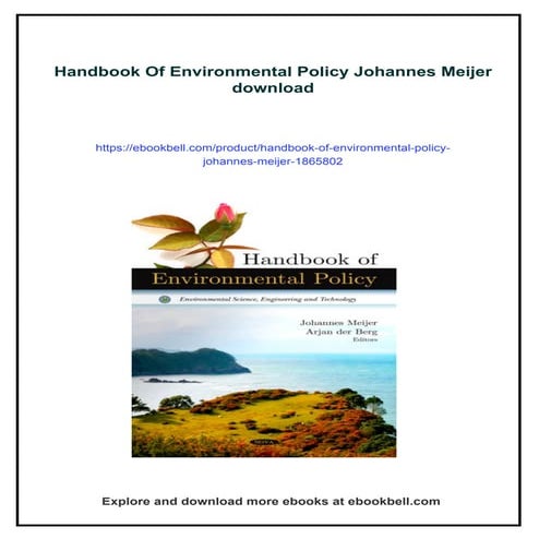 Handbook Of Environmental Policy Johannes Meijer | PDF