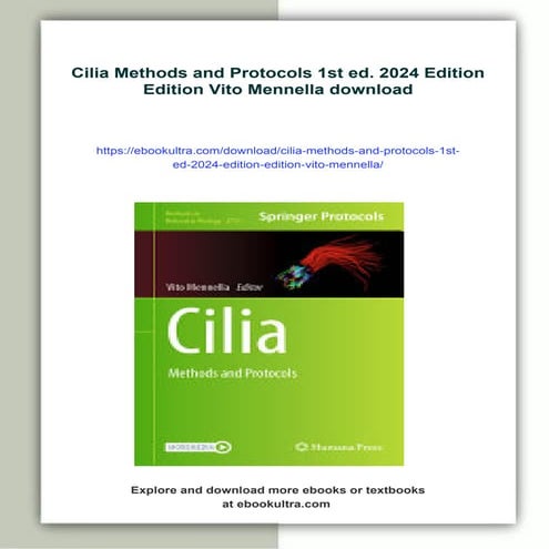 Cilia Methods and Protocols 1st ed. 2024 Edition Edition Vito Mennella