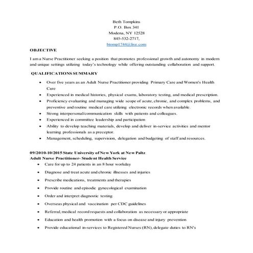 RESUME UPDATE