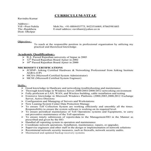 Ravindra Resume | PDF