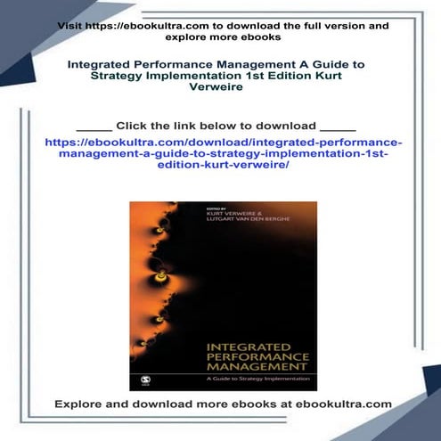 Integrated Performance Management A Guide to Strategy Implementation ...