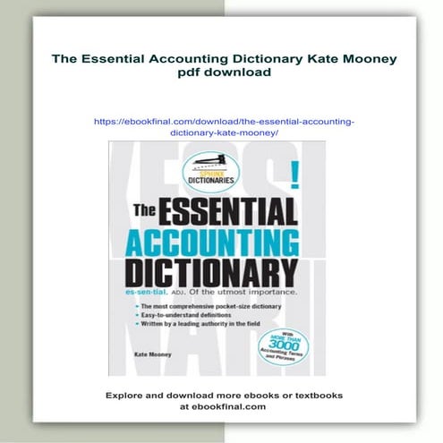 The Essential Accounting Dictionary Kate Mooney | PDF