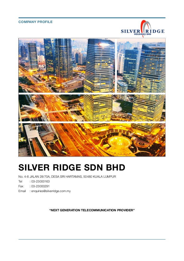 Silver Ridge Company Profile 2016