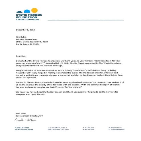Cystic Fibrosis Letter | PDF