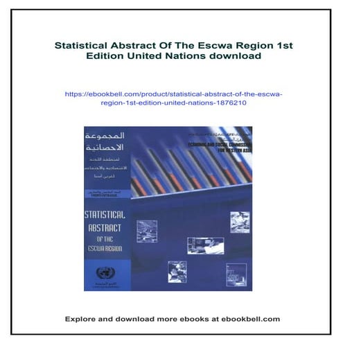 Statistical Abstract Of The Escwa Region 1st Edition United Nations | PDF