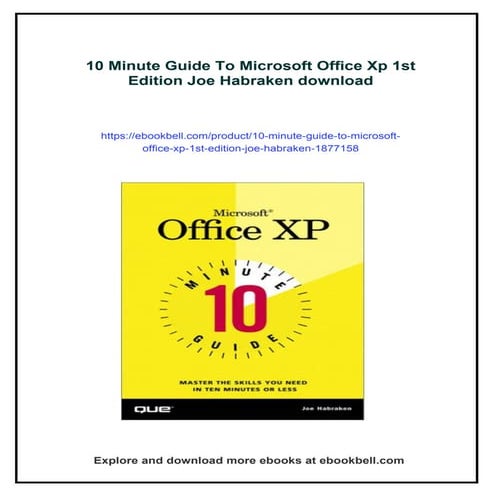 10 Minute Guide To Microsoft Office Xp 1st Edition Joe Habraken