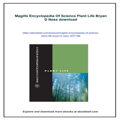 Magills Encyclopedia Of Science Plant Life Bryan D Ness
