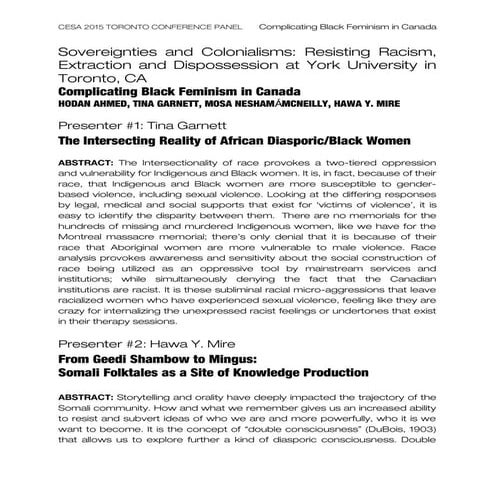 CESA Panel Abstracts | DOC