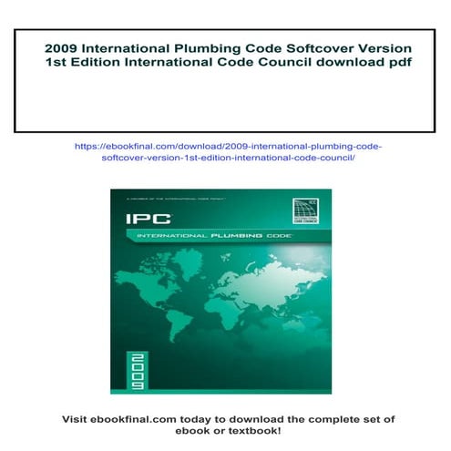 2009 International Plumbing Code Softcover Version 1st Edition ...