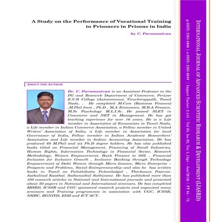 A study on the performance of vocational training to prisoners in ...