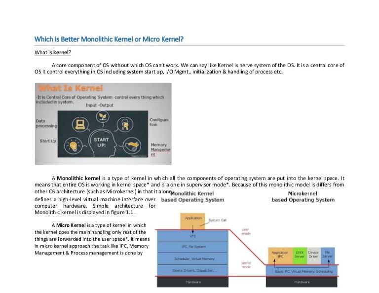 Monolithic Vs Microkernel