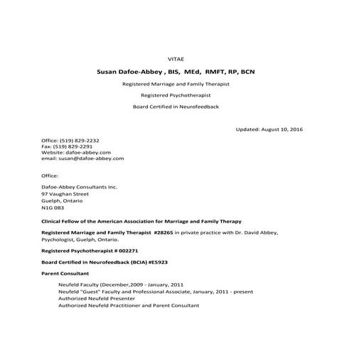 UPDATED VITA - AUG 2016