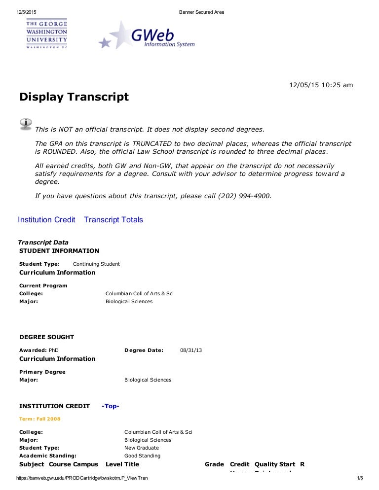 Unofficial Transcripts