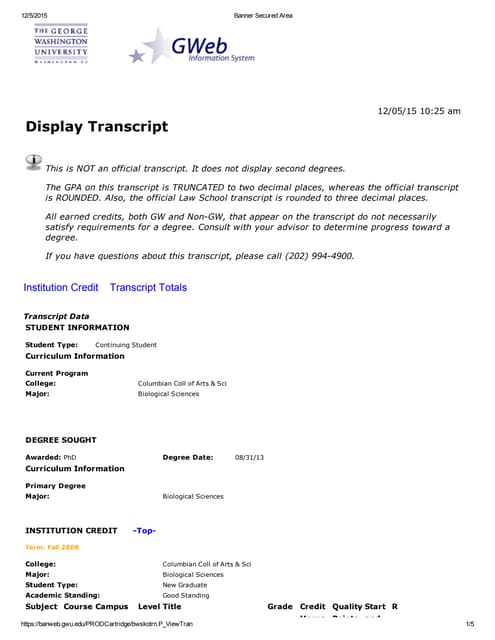 Unofficial Transcripts