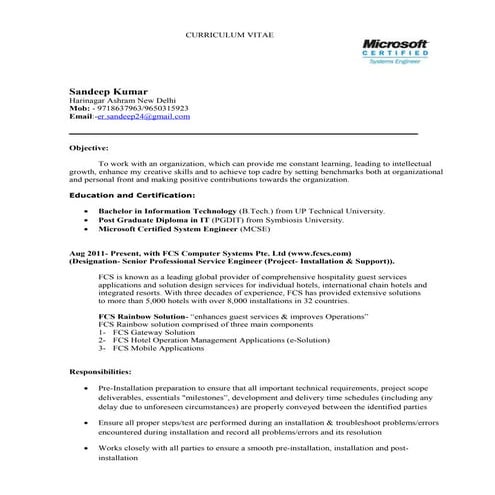 Resume (Sandeep Kumar)