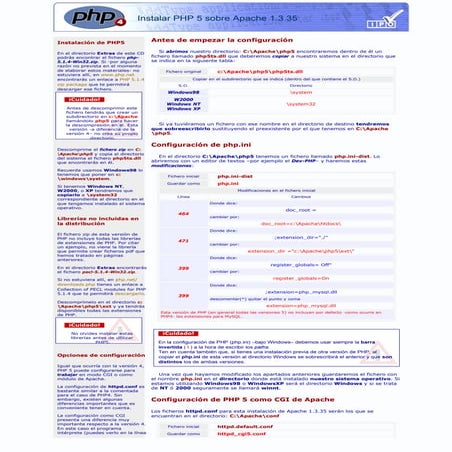 93 Php. Instalacion De Php5 Sobre Apache 1.3.35