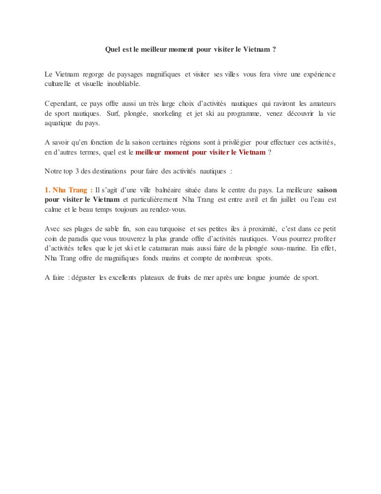 Quel Est Le Meilleur Moment Pour Visiter Le Vietnam