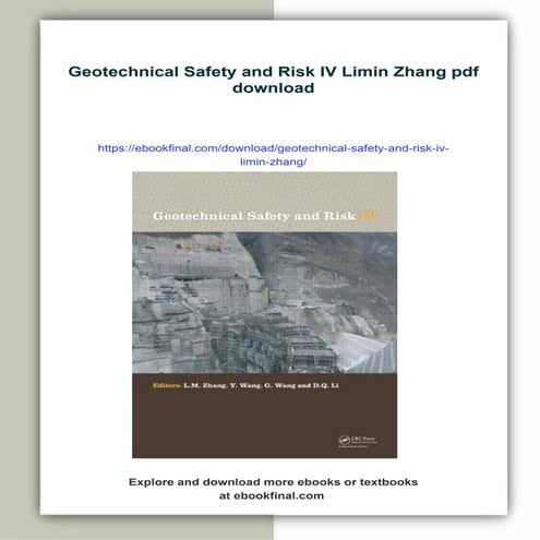 Geotechnical Safety and Risk IV Limin Zhang