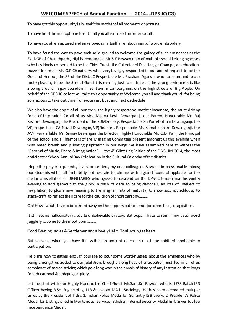 Principal speech on annual function pdf image