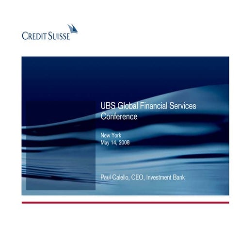 UBS Global Financial Services Conference, New York