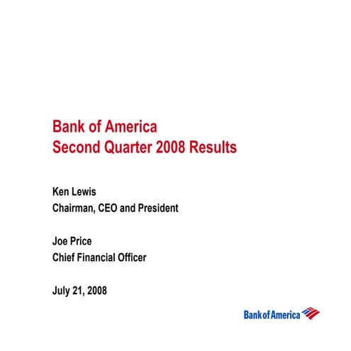 Second Quarter 2008 Earnings Presentation
