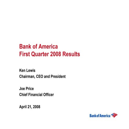 First Quarter 2008 Earnings Presentation