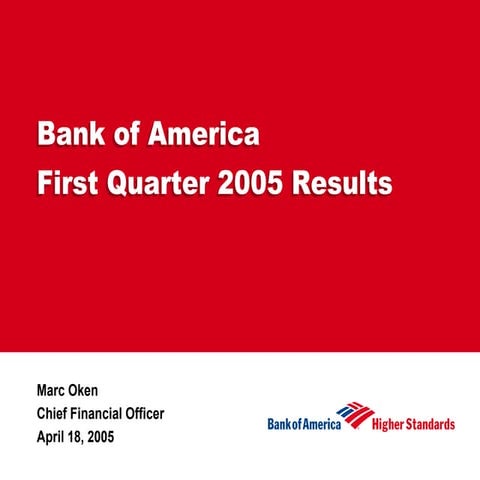 	First Quarter 2005 Earnings Presentation