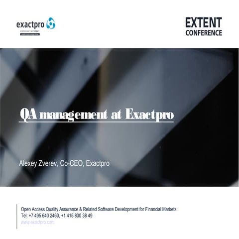 Exactpro: Non-functional testing approach | PPTX