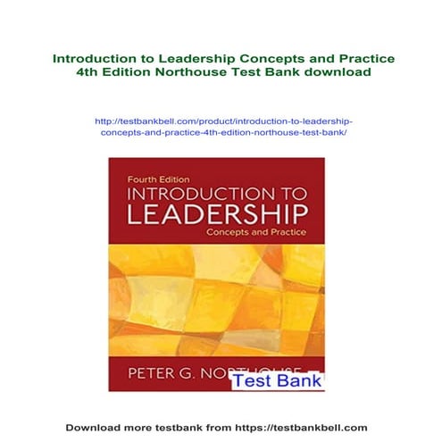 Introduction to Leadership Concepts and Practice 4th Edition Northouse ...