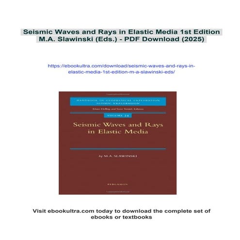 Seismic Waves and Rays in Elastic Media 1st Edition M.A. Slawinski (Eds ...