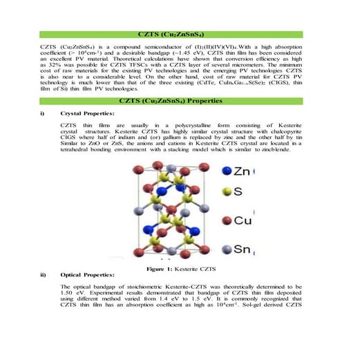 CZTS Solar Cell