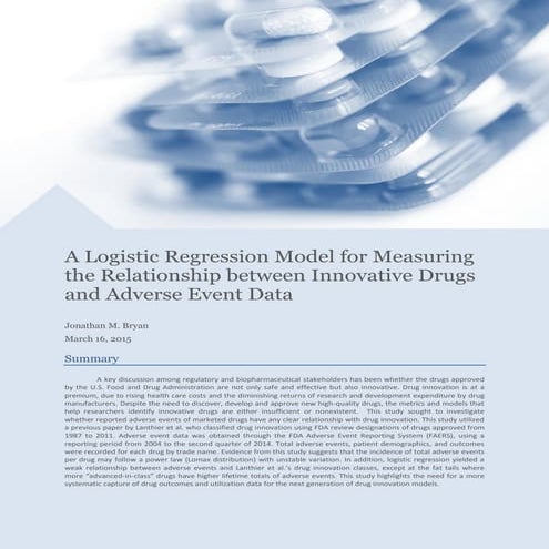 Measuring the Relationship between Innovative Drugs and AE_2015