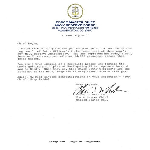 Chief Petty Officer of Year Region SE 2013 | PDF