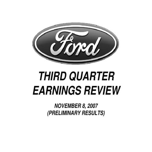 ford 2007 Q3 Financial Result