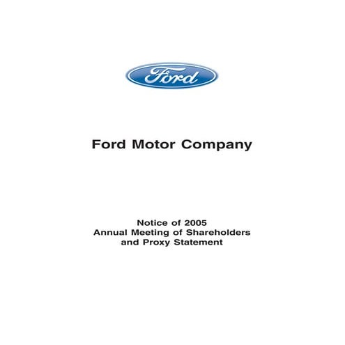 ford 2005 Proxy Statement